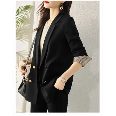 Áo vest nữ đen thiết kế độc đáo Hàn Quốc, phom rộng thời thượng, casual chuyển mùa - Giá 750.556₫