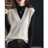 Áo Vest Nữ Dệt Kim Thời Trang Mỏng Cổ Chữ V - Phối Len Ngoài Siêu Đẹp 4