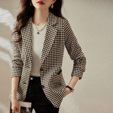 Áo vest nữ kẻ caro chim 2.025 - Form ôm, phong cách Hàn sang trọng, 660.357 VND
