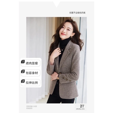 Áo vest nữ màu cà phê kẻ caro nhỏ retro, form ôm đa dụng, sang trọng, giá 682.357 VND 8