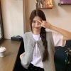 Áo Vest Nữ Màu Xám Ren Thiết Kế Niche Dệt Kim - Phong Cách Mùa Xuân Hè, Cardigan Không Tay, Giá Ưu Đãi 134k 5