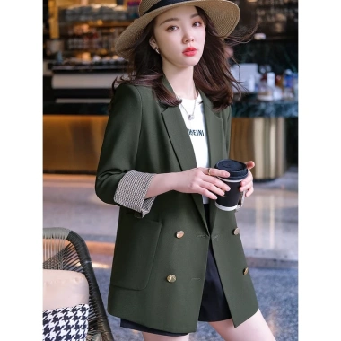 Áo vest nữ xanh rêu rộng dáng size lớn công sở Xuân Thu - Giá chỉ 689.748₫ 5