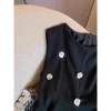 Áo vest ôm eo sequin cao cấp không tay, hoa đen 3D thanh lịch cho phụ nữ 8