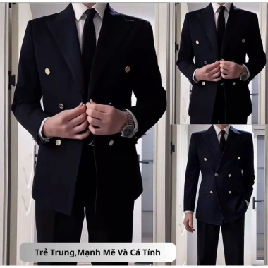 Áo Vest Plazer 6 Cúc Đồng LUXURYSHOPMEN - Sang Trọng, Lịch Lãm, Vải Chéo 79 Cao Cấp, Giá 1.079.000₫
