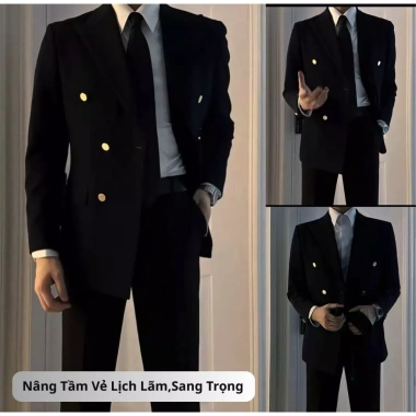 Áo Vest Plazer 6 Cúc Đồng LUXURYSHOPMEN - Sang Trọng, Lịch Lãm, Vải Chéo 79 Cao Cấp, Giá 1.079.000₫