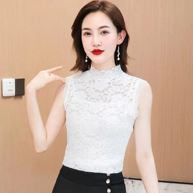 Áo Vest Ren Không Tay Nửa Cổ Cao Đen Hoa, Co Giãn Đẹp L-3XL - Giá 97.200₫ 6