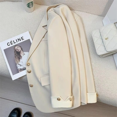 Áo vest tay phối trắng dài tay nữ, cúc giữa tay trẻ trung, giảm còn 189.000₫