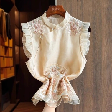 Áo vest thêu cổ đứng phong cách Trung Quốc - Giá chỉ 380.851₫, giảm mạnh