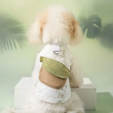 Áo Vest Thú Cưng Mùa Hè Mỏng Băng Lụa Túi Họa Tiết Khóa Kéo Cho Chó Mèo Giảm 270k
