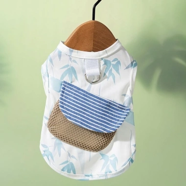 Áo Vest Thú Cưng Mùa Hè Mỏng Băng Lụa Túi Họa Tiết Khóa Kéo Cho Chó Mèo Giảm 270k