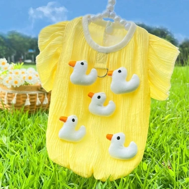 Áo Vest Thú Cưng Vịt Dễ Thương, Mùa Hè Mỏng Thoáng Khí Cho Chó Mèo