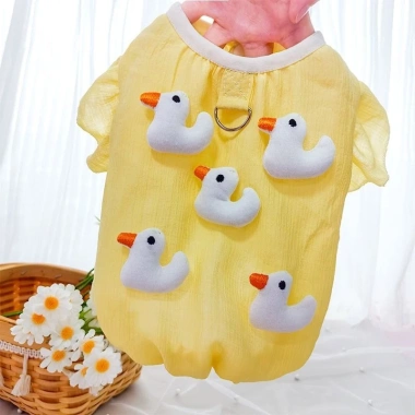 Áo Vest Thú Cưng Vịt Dễ Thương, Mùa Hè Mỏng Thoáng Khí Cho Chó Mèo