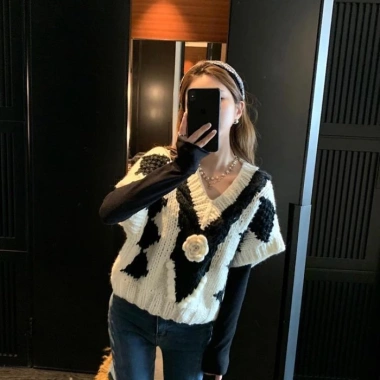 Áo Vest Thu Đông Dệt Kim Ngắn Retro - Thời Trang Sang Trọng Giá 142.560₫