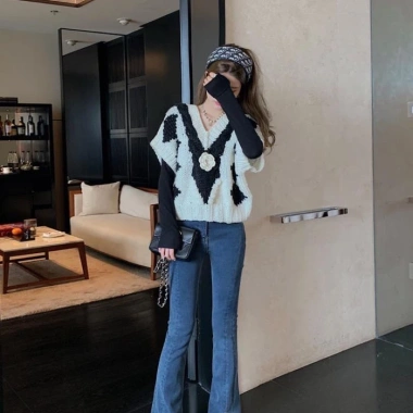 Áo Vest Thu Đông Dệt Kim Ngắn Retro - Thời Trang Sang Trọng Giá 142.560₫