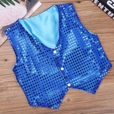 Áo vest trẻ em bé trai Nyeemya lấp lánh kim sa - Trang phục jazz dance sân khấu, 213.840₫ 8
