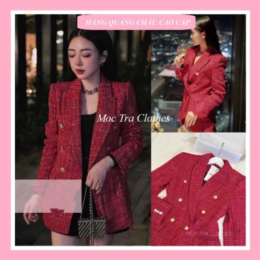 Áo vest tweed Quảng Châu 2 lớp dày dặn khuy đồng - Áo khoác mùa đông nữ 439k