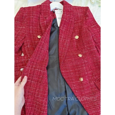 Áo vest tweed Quảng Châu 2 lớp dày dặn khuy đồng - Áo khoác mùa đông nữ 439k