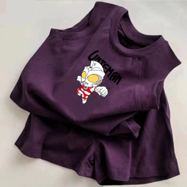 Áo vest và quần short cotton Hàn Quốc trẻ em mùa hè, bộ 2 chiếc in hình dễ thương, giảm 20% 8