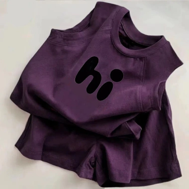 Áo vest và quần short cotton Hàn Quốc trẻ em mùa hè, bộ 2 chiếc in hình dễ thương, giảm 20% 10