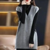 Áo Vest Xanh Hải Quân Nữ Kích Thước Lớn Dài Dệt Kim Cổ V Áo Chui Đầu Giá 170.640₫ 3