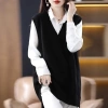 Áo Vest Xanh Hải Quân Nữ Kích Thước Lớn Dài Dệt Kim Cổ V Áo Chui Đầu Giá 170.640₫ 5