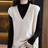 Áo Vest Xanh Hải Quân Nữ Kích Thước Lớn Dài Dệt Kim Cổ V Áo Chui Đầu Giá 170.640₫ 7