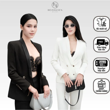 Áo veston phom ôm cổ sam mango trơn, CAROLAN GOLD hiện đại, lót HYD, dễ phối - Giá 590k