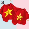 Áo Việt Nam BabyloveGO bé Cờ đỏ sao vàng, cotton mềm mịn thoáng mát, 89.000₫ 2