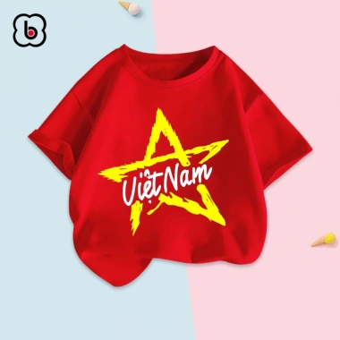 Áo Việt Nam BabyloveGO bé Cờ đỏ sao vàng, cotton mềm mịn thoáng mát, 89.000₫ 5