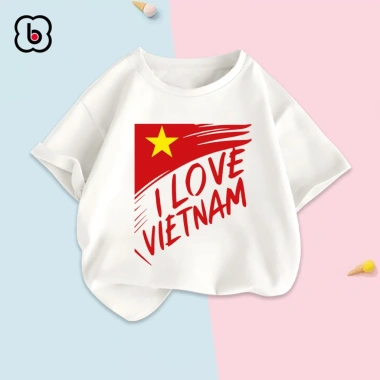 Áo Việt Nam BabyloveGO bé Cờ đỏ sao vàng, cotton mềm mịn thoáng mát, 89.000₫ 8