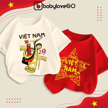Áo Việt Nam cho bé BabyloveGO 2-9, áo phông thun cotton mềm mịn thoáng mát 89.000₫