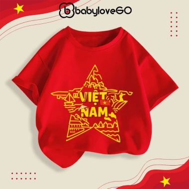 Áo Việt Nam cho bé BabyloveGO 2-9, áo phông thun cotton mềm mịn thoáng mát 89.000₫