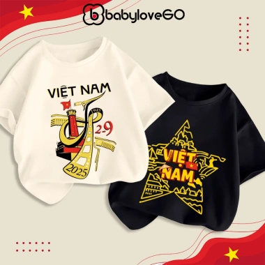 Áo Việt Nam cho bé BabyloveGO 2-9, áo phông thun cotton mềm mịn thoáng mát 89.000₫