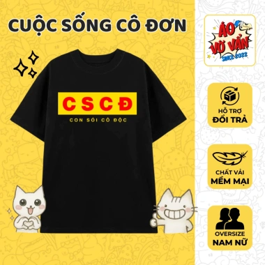 Áo Vớ Vẩn CSCĐ Con Sói Cô Độc - Áo Thun Oversize Hài Hước Premium Cotton 4 chiều Nam Nữ Mùa Hè 250k