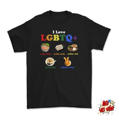 Áo Vớ Vẩn I Love LGBTQ Oversize Cotton 4 Chiều – Meme hài hước, hỗ trợ LGBT, giảm giá 250k