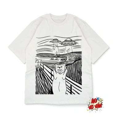 Áo Vớ Vẩn Mèo Vincent Van Meow - Áo thun Cute Meme Premium Cotton 100% cho nam nữ mùa hè, giảm giá 245k