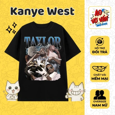 Áo Vớ Vẩn Taylor Swift x Kanye Áo Thun Meme Cotton 4 chiều Unisex Mùa Hè Giá 250k 2
