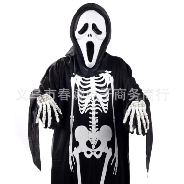 Áo xương Halloween kèm mặt nạ hoá trang - Áo thần chết cosplay giảm giá 48k