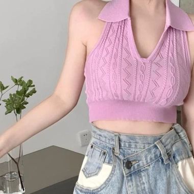 Áo yếm gân croptop cổ bẻ hở lưng xinh – Giá chỉ 99.000đ, giảm từ 126.720đ 3