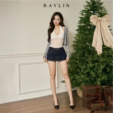 Áo yếm ren mỏng + cardigan thun gân lụa co giãn - BST Tháng 11.2.025, giá ưu đãi 398.000 2