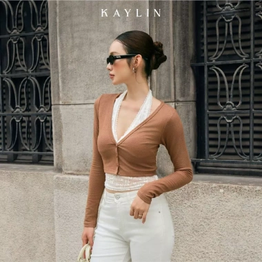 Áo yếm ren mỏng + cardigan thun gân lụa co giãn - BST Tháng 11.2.025, giá ưu đãi 398.000 8