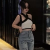Áo yếm trắng phối màu chéo thời trang, siêu đẹp trẻ trung, giảm giá sốc 44.091 đồng, phù hợp mọi dịp, chất liệu mềm mại, size chuẩn - Mua ngay 3