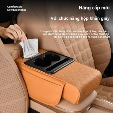 AOTOP Hộp tựa tay ô tô đa chức năng - Đệm tăng chiều cao, giá đỡ cốc, hộp giấy - Giảm còn 100.000 VND
