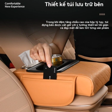 AOTOP Hộp tựa tay ô tô đa chức năng - Đệm tăng chiều cao, giá đỡ cốc, hộp giấy - Giảm còn 100.000 VND