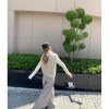 Áovest nữ cổ cao buộc nút, lông thú dệt kim, áo khoác trendy thu đông, giảm giá 118.800 VND 7