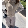 Áovest nữ cổ cao buộc nút, lông thú dệt kim, áo khoác trendy thu đông, giảm giá 118.800 VND 8