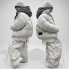 APM Áo phao hoodie xám sáng pha ghi đen cho bé trai và bé gái - Giá ưu đãi 570k