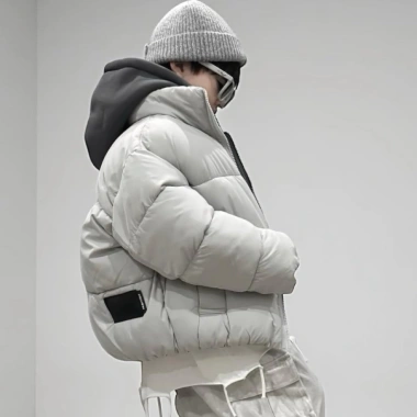 APM Áo phao hoodie xám sáng pha ghi đen cho bé trai và bé gái - Giá ưu đãi 570k 2