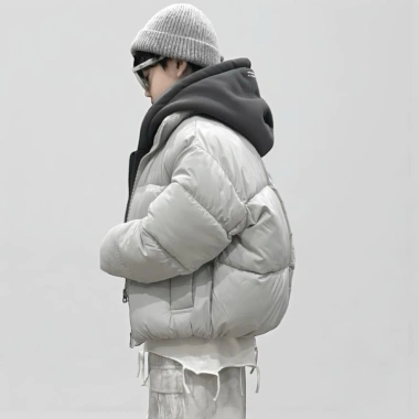 APM Áo phao hoodie xám sáng pha ghi đen cho bé trai và bé gái - Giá ưu đãi 570k 3