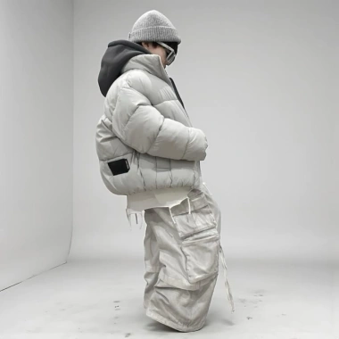 APM Áo phao hoodie xám sáng pha ghi đen cho bé trai và bé gái - Giá ưu đãi 570k 4
